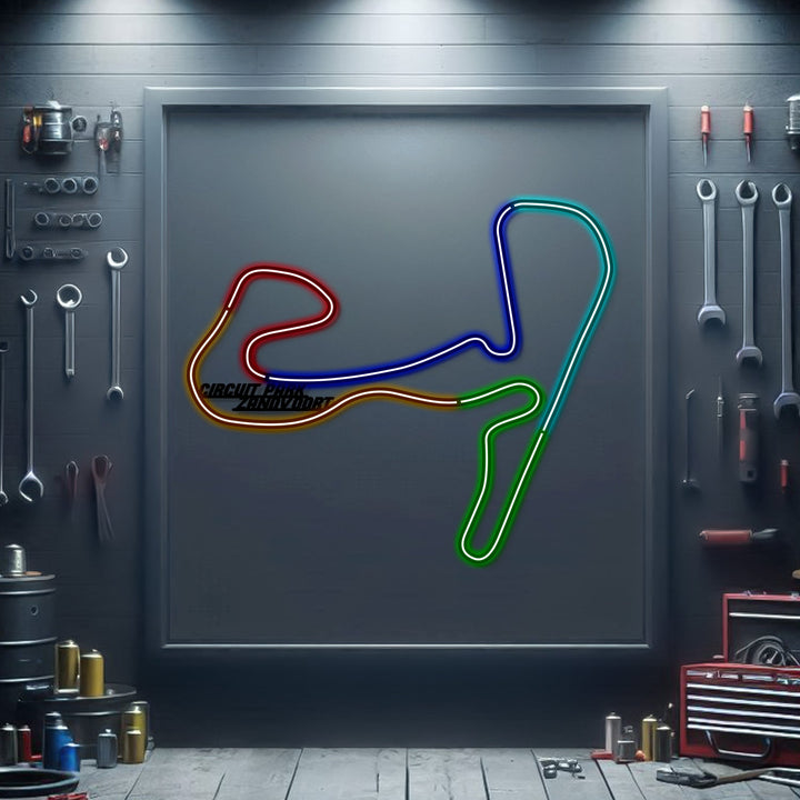 Zandvoort Metal Neon Race Track — precision-cut steel wall art