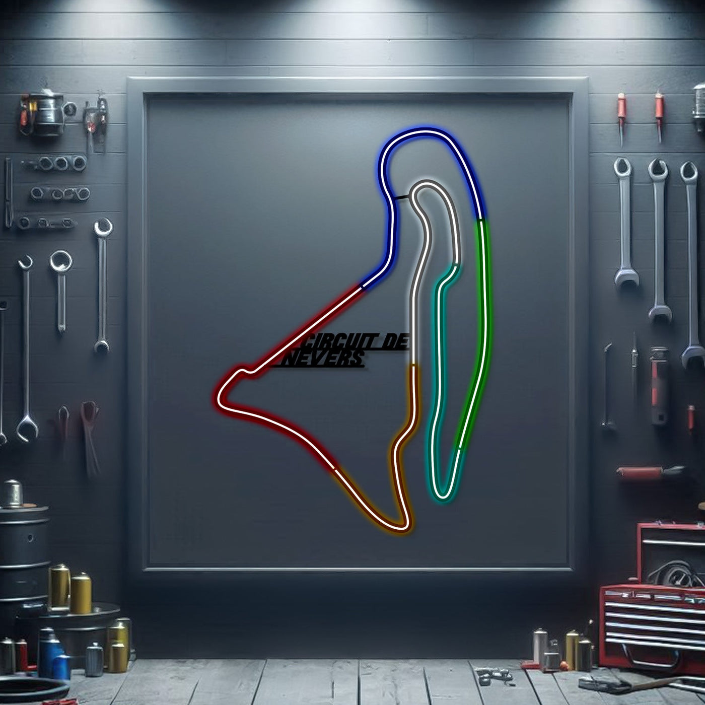 Circuit De Nevers Metal Neon Race Track