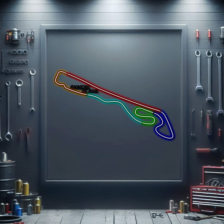 Anneau Du Rhin Metal Neon Race Track — precision-cut steel wall art