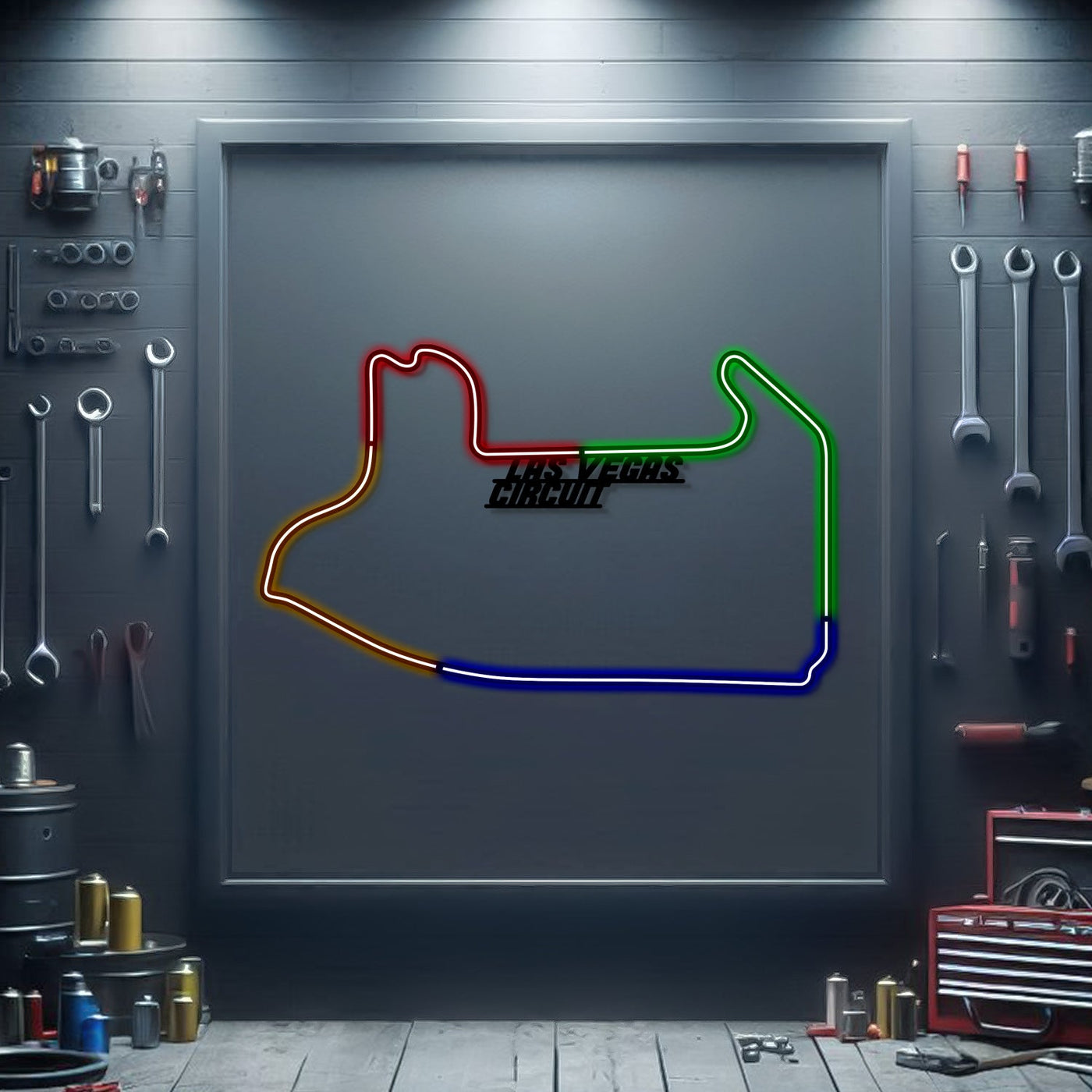 Las Vegas Circuit Metal Neon Race Track