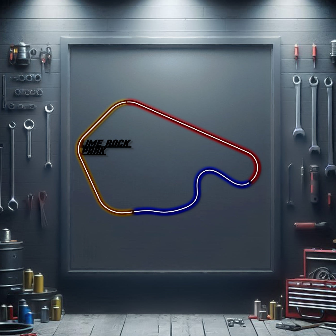 Lime Rock Park Metal Neon Race Track