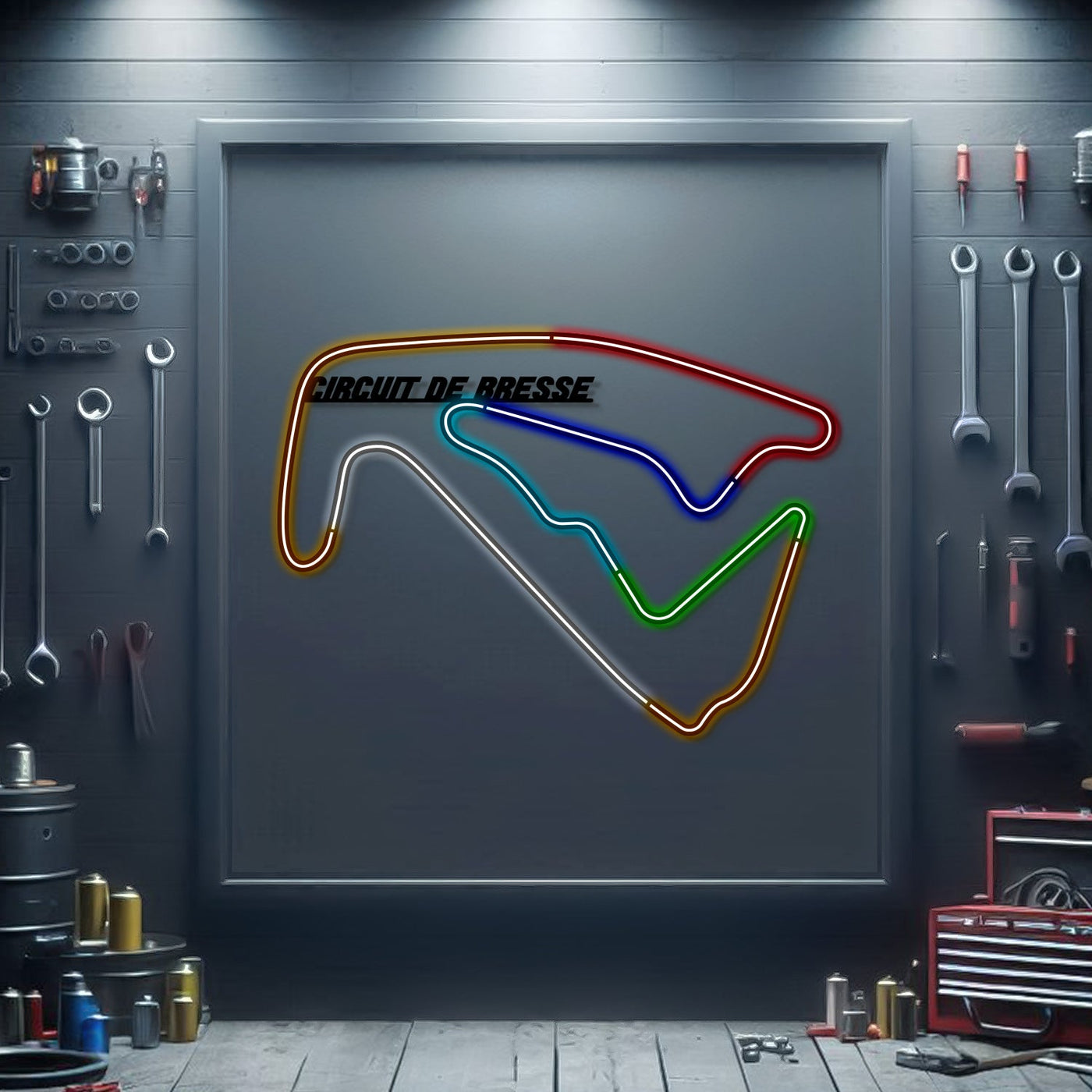 Circuit De Bresse Metal Neon Race Track