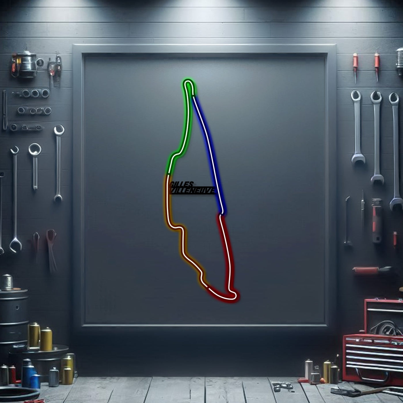 Gilles Villeneuve Metal Neon Race Track