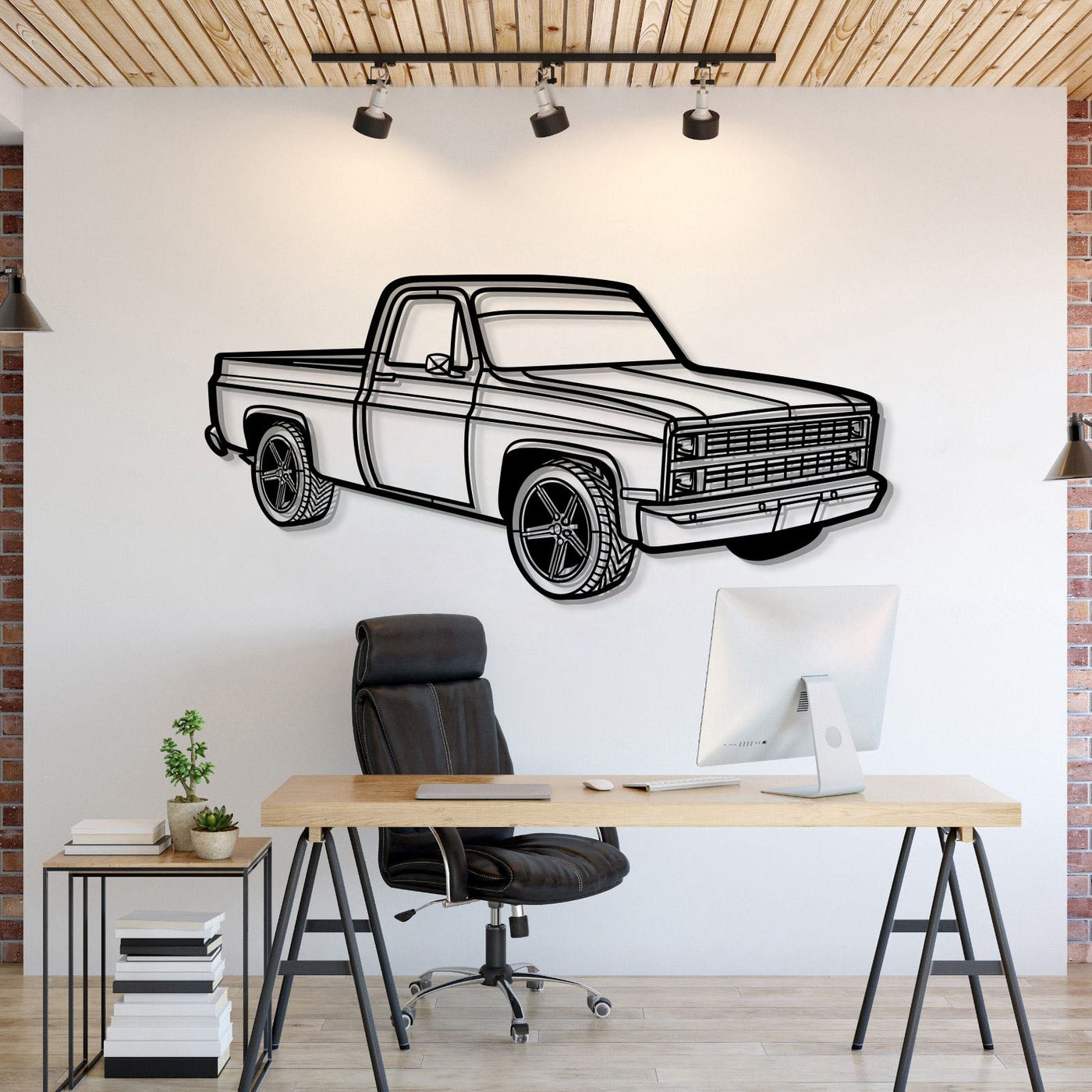 1984 C10 Perspective Metal Car Wall Art