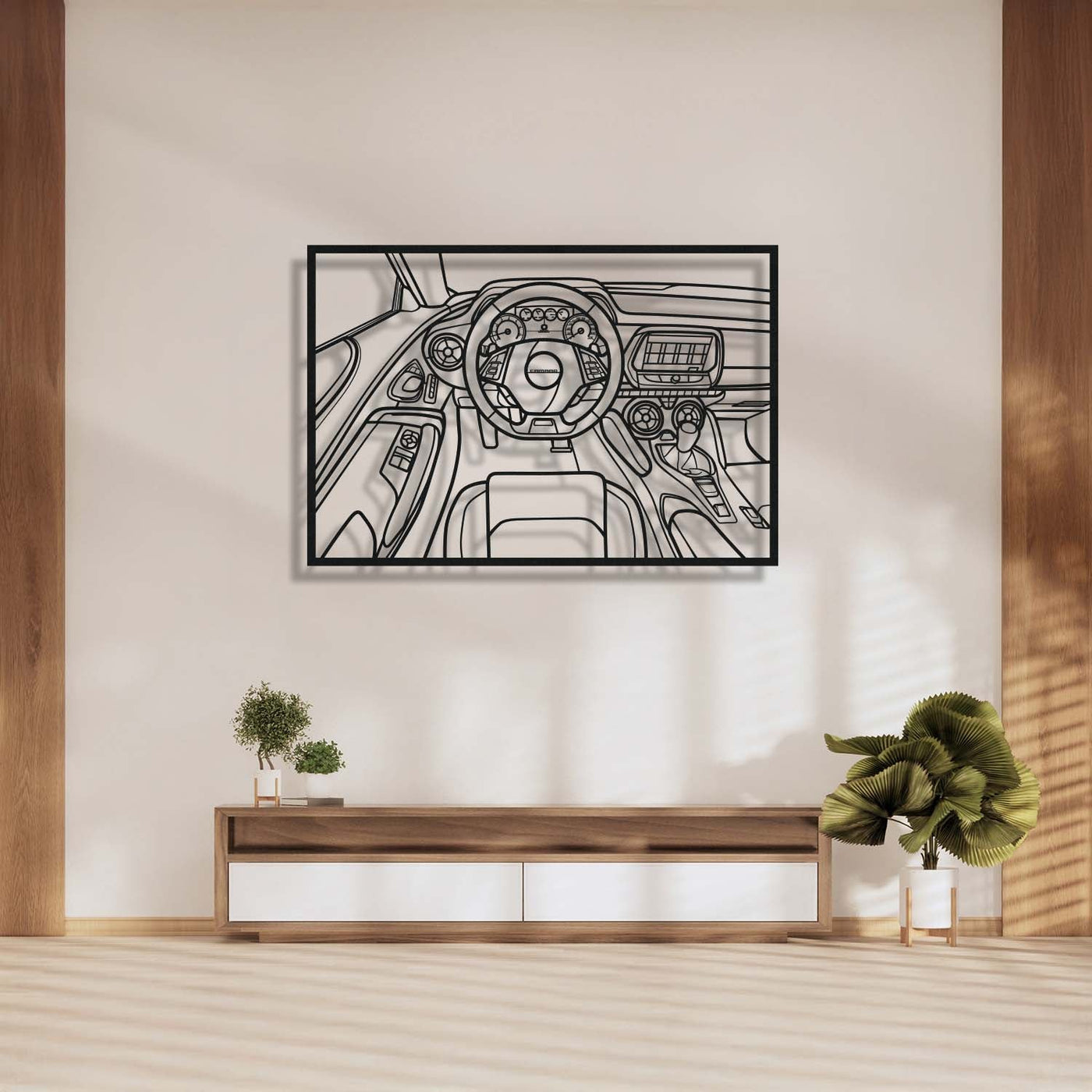 Camaro Driver's Cockpit Metal Frame Wall Art