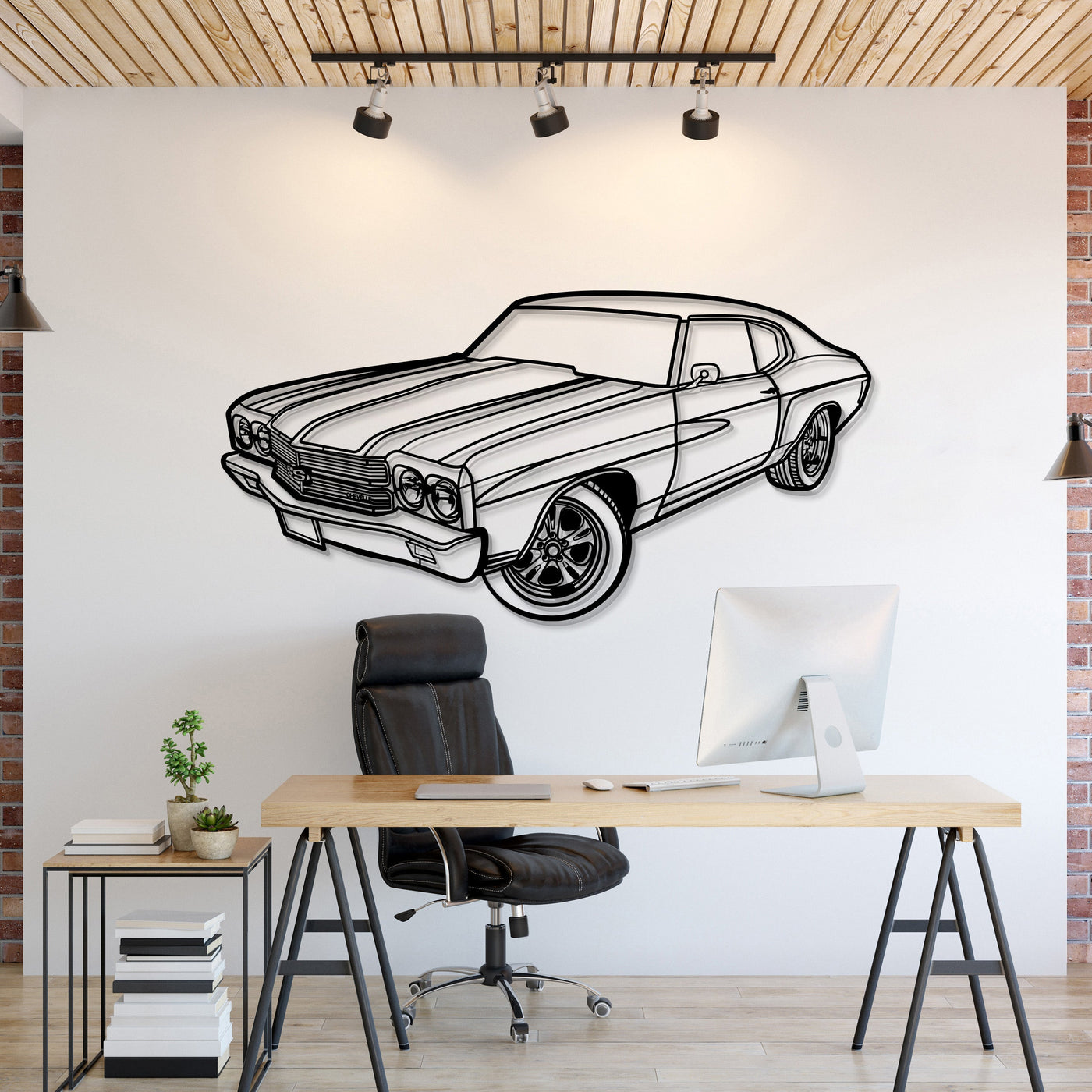 1970 Chevelle SS Perspective Metal Car Wall Art