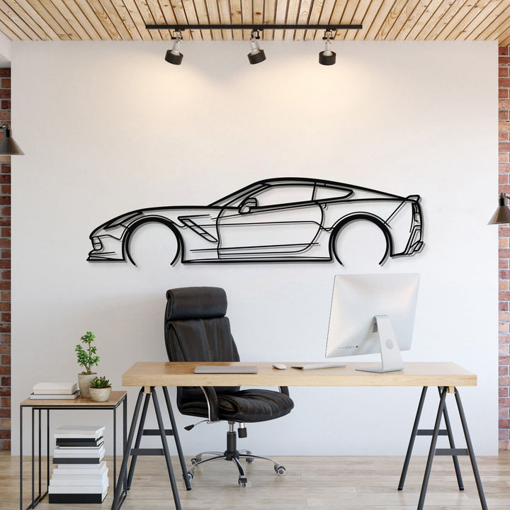 Corvette C7 Detailed Metal Car Wall Art — precision-cut steel wall art