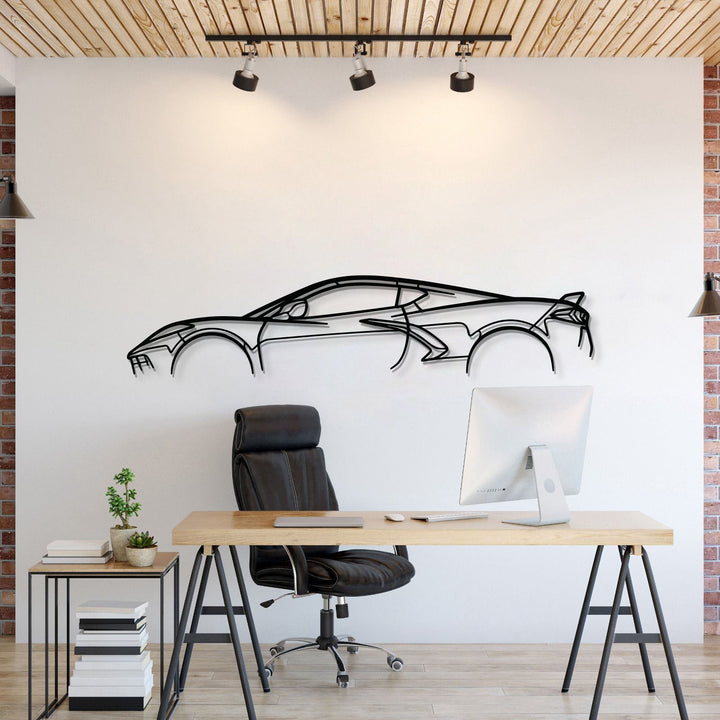 Corvette C8 Metal Car Wall Art — precision-cut steel wall art