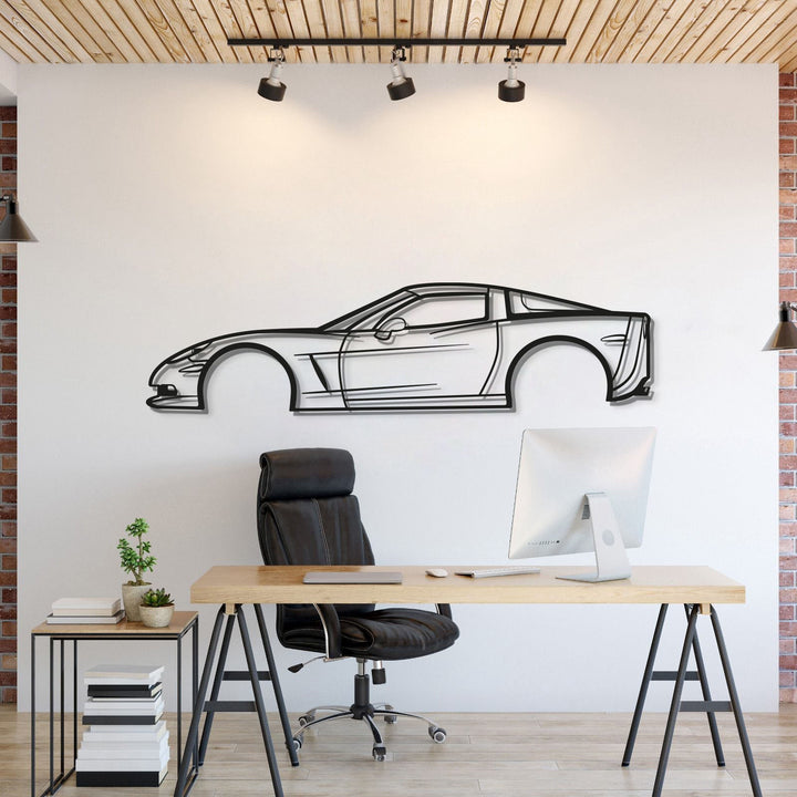 2007 Corvette Z06 Metal Car Wall Art — precision-cut steel wall art