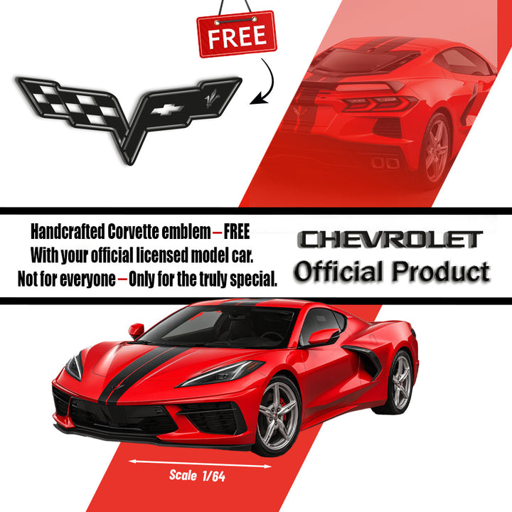 Corvette - Metal Emblem - Official Licensed Model Car — precision-cut steel wall art