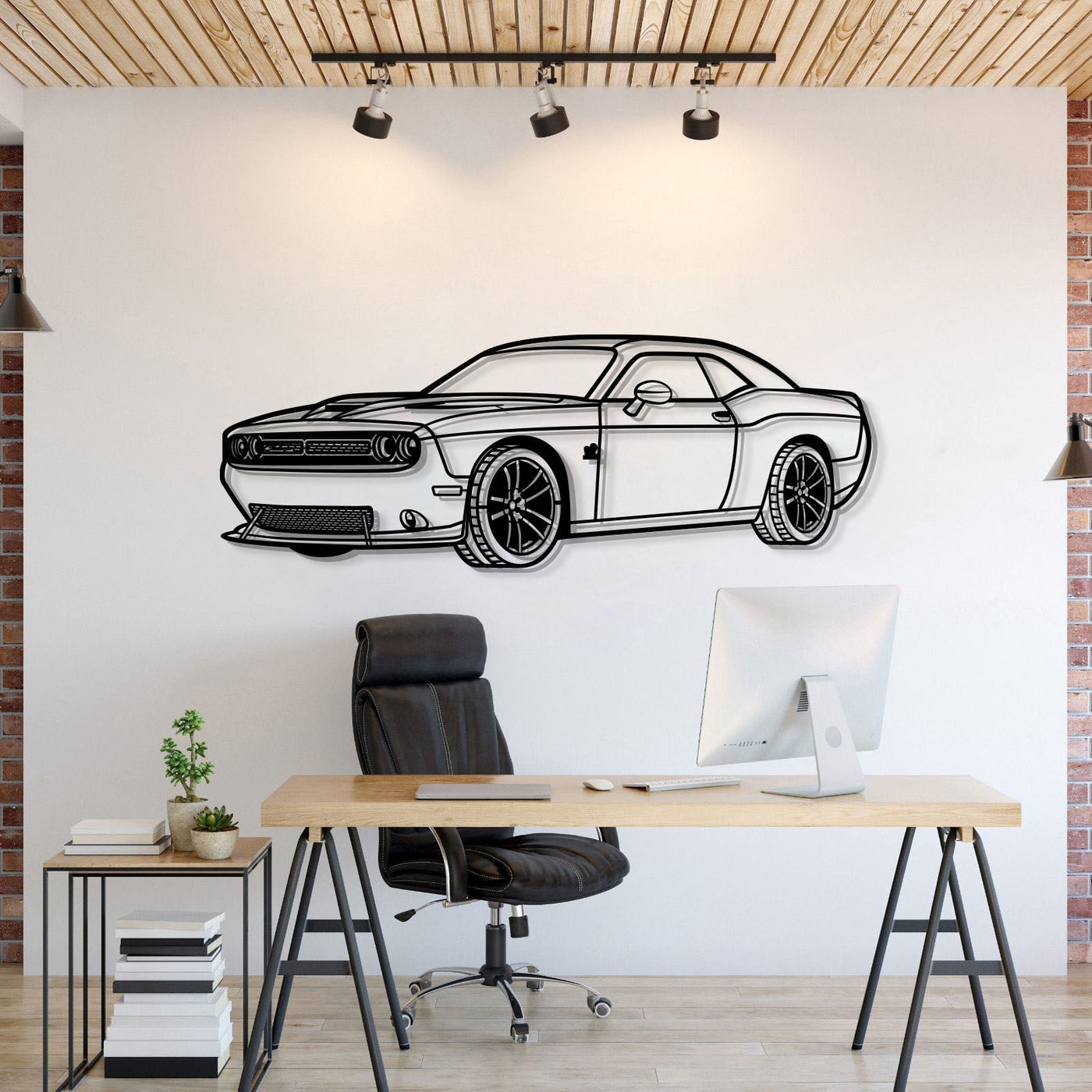 2019 Challenger SRT Perspective Metal Car Wall Art