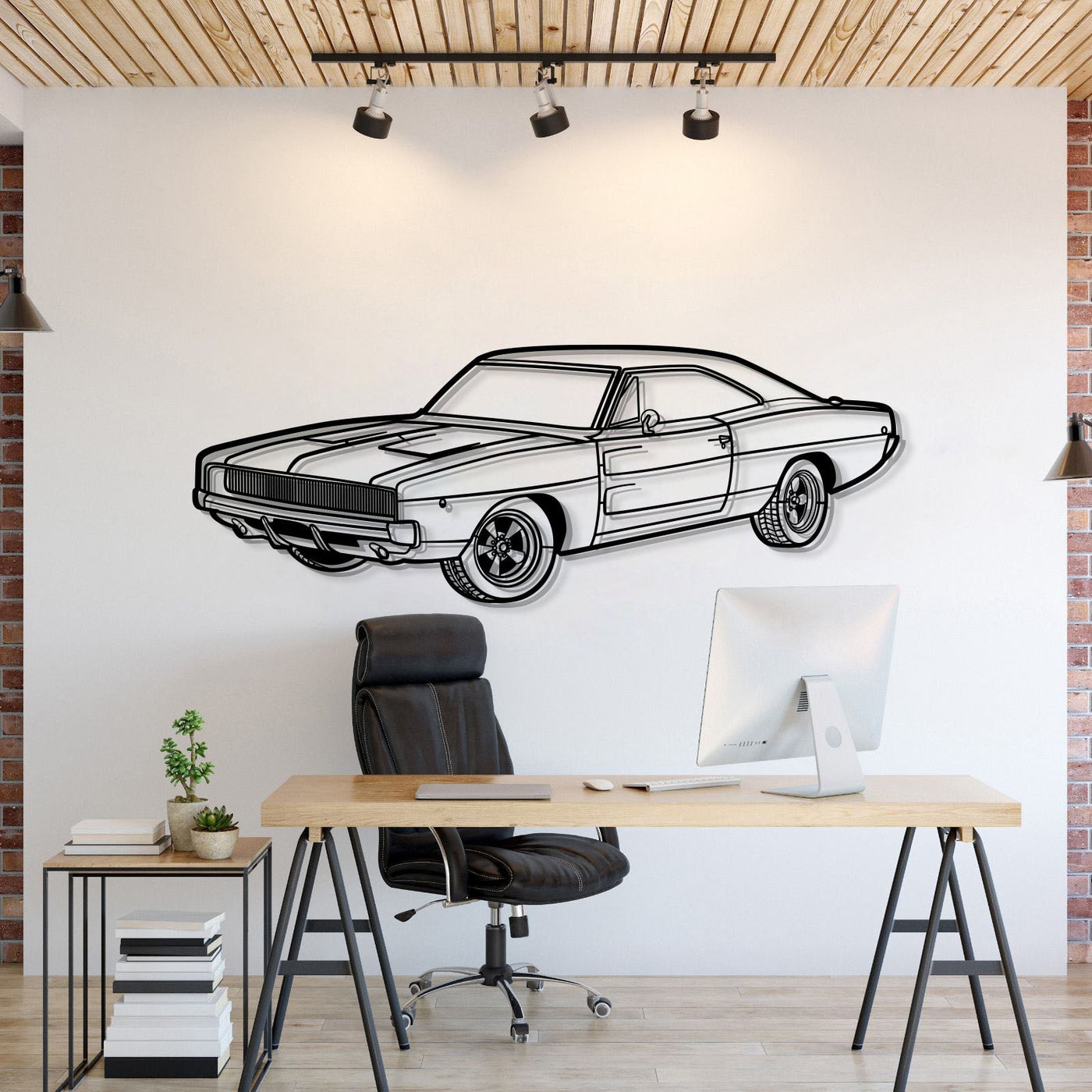 1968 Charger R-T Perspective Metal Car Wall Art