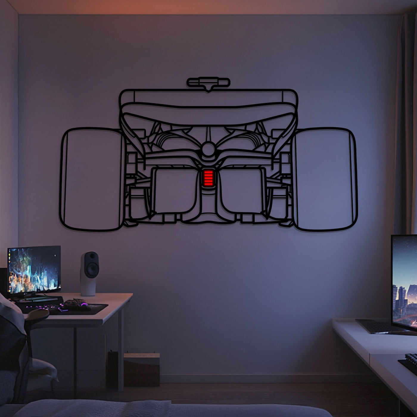 Formula 1 2024 SF-24 Back View Detailed Metal Neon Car Wall Art
