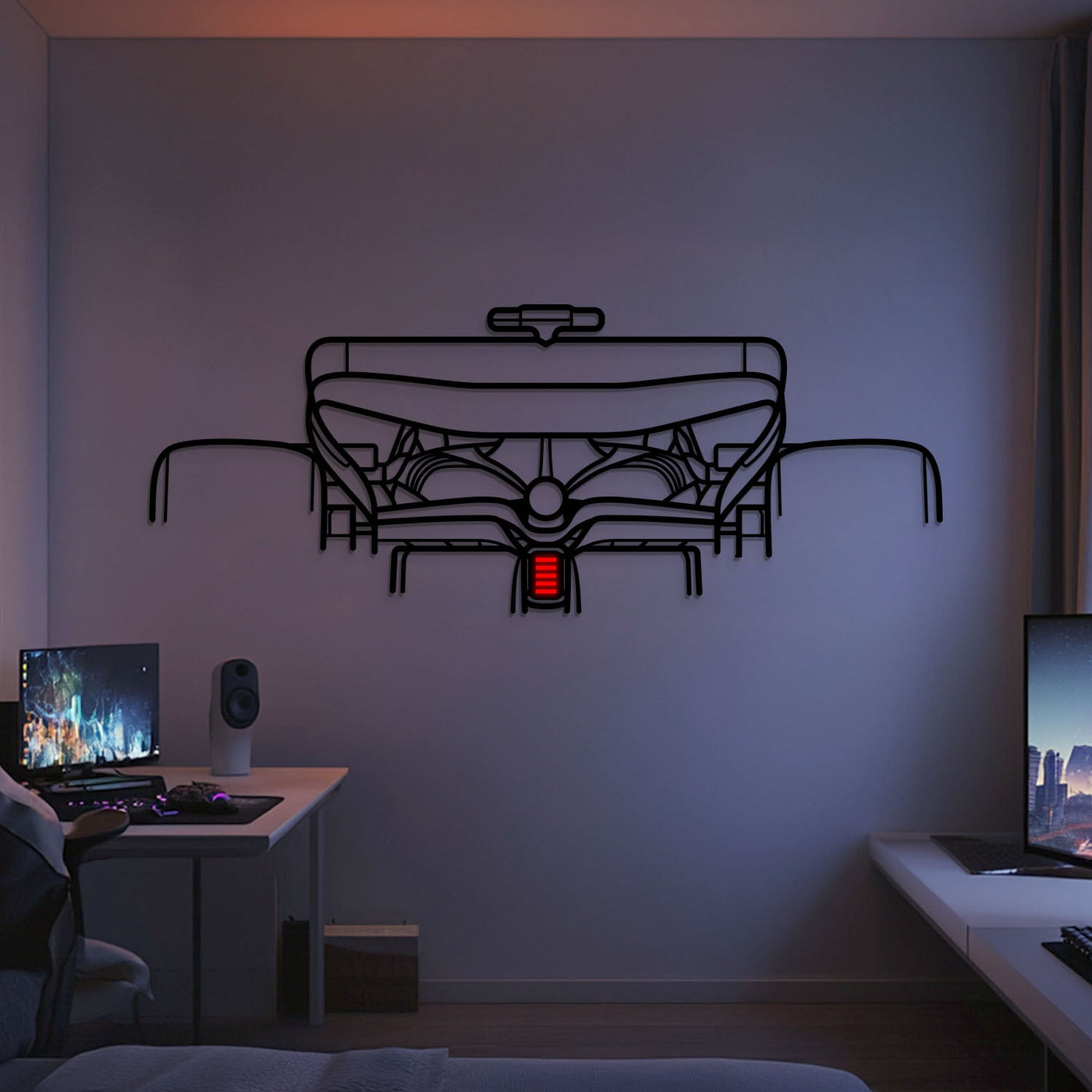 Formula 1 2024 SF-24 Back View Metal Neon Car Wall Art