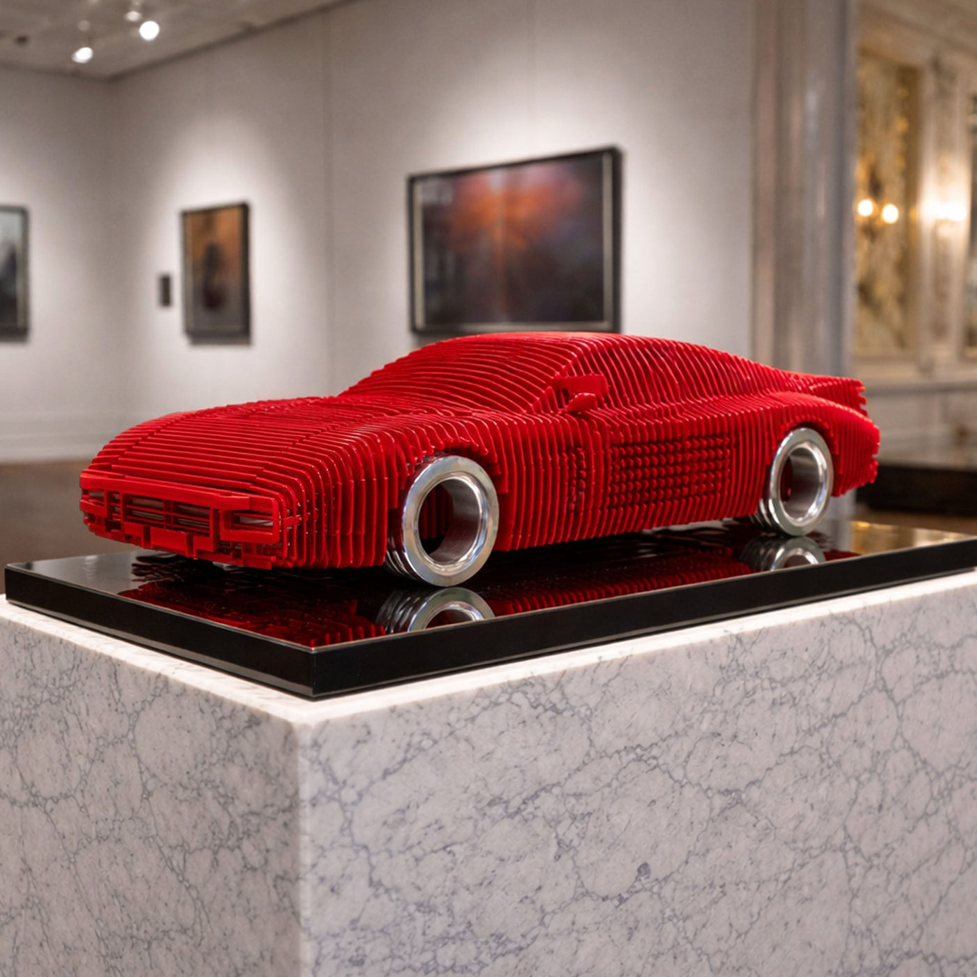 Terra Rossa Metal Car Sculpture