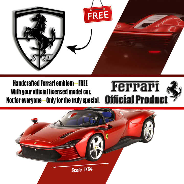 Ferrari - Metal Emblem - Official Licensed Model Car — precision-cut steel wall art