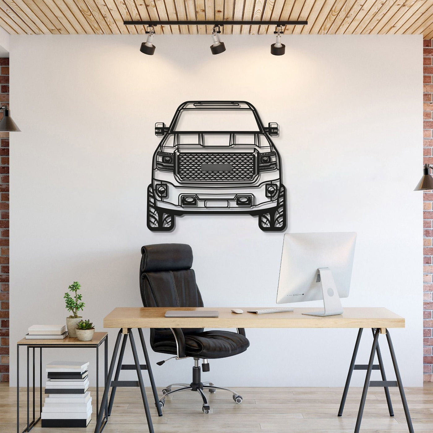 2016 Denali Sierra 3500HD Front View Metal Car Wall Art