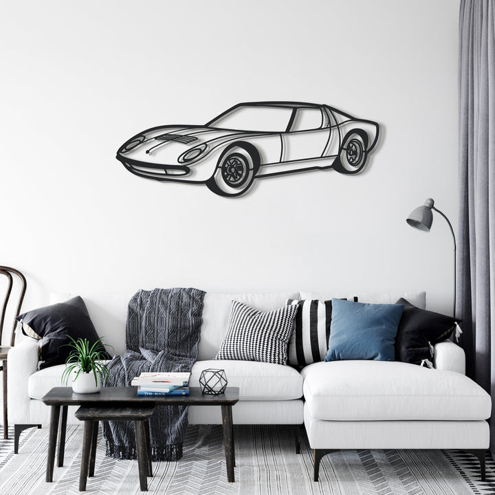 F40 + Lamborghini Metal Car Silhouette — precision-cut steel wall art