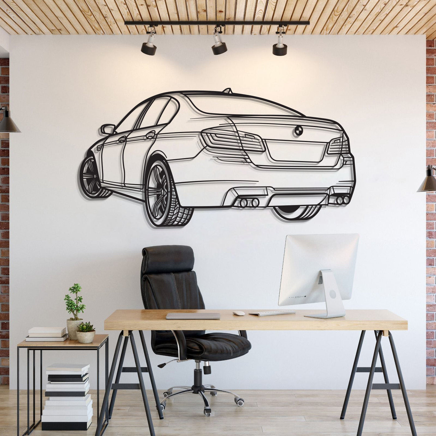 F10 M5 Back Perspective Metal Car Wall Art