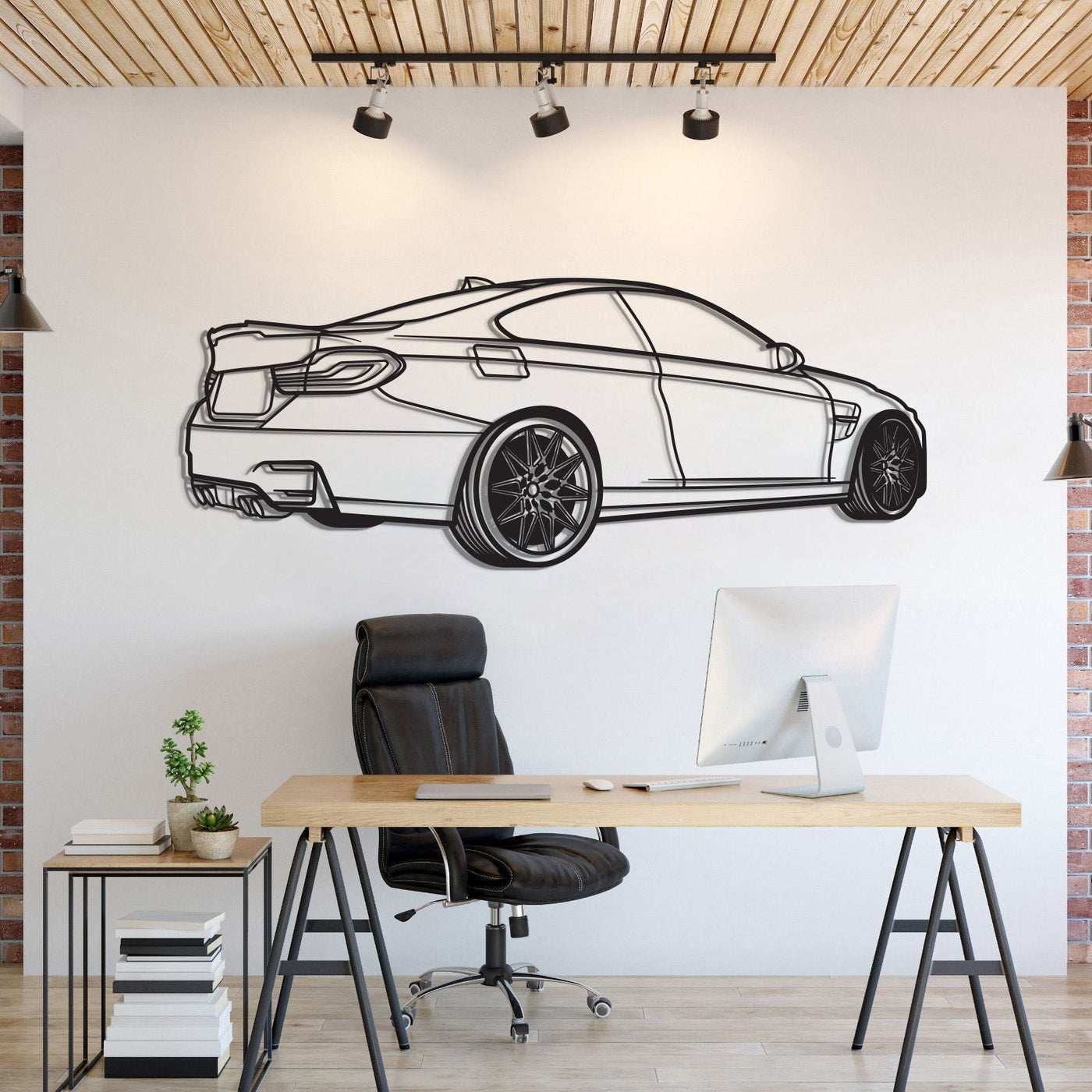 M4 Back Perspective Metal Car Wall Art