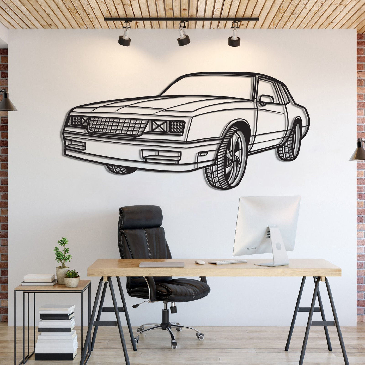 1986 Monte Carlo SS Perspective Metal Car Wall Art