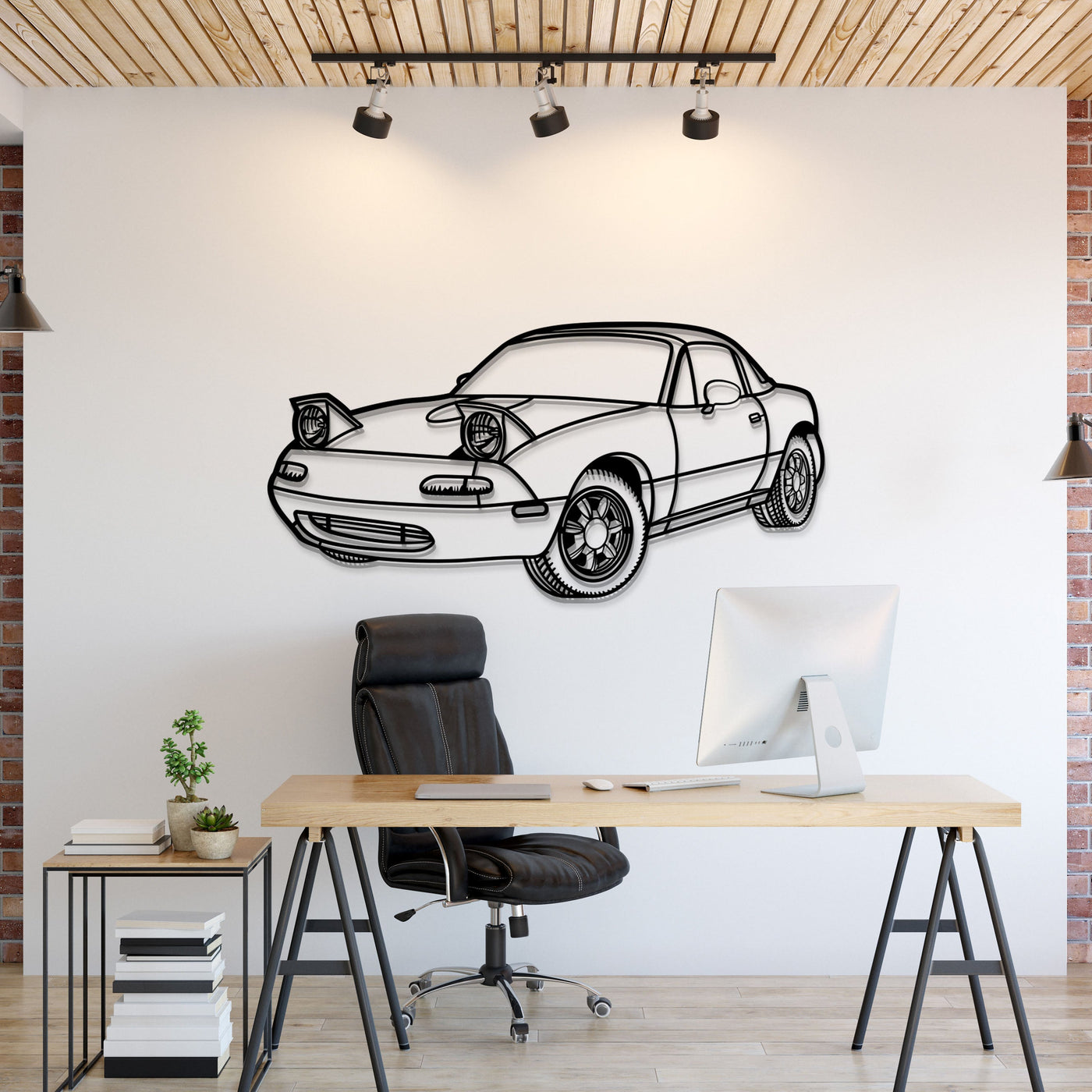 1991 Miata MX-5 Perspective Metal Car Wall Art