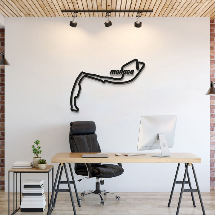 Monaco Formula 1 Metal Circuit Wall Art — precision-cut steel wall art