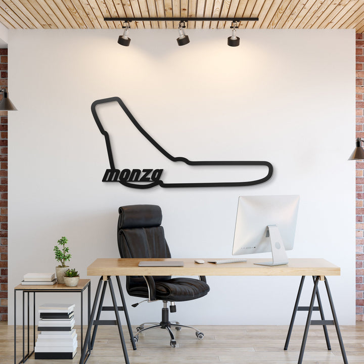 Monza Formula 1 Metal Circuit Wall Art — precision-cut steel wall art