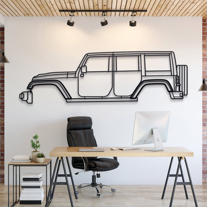 2012 Wrangler Rubicon Metal Car Wall Art — precision-cut steel wall art