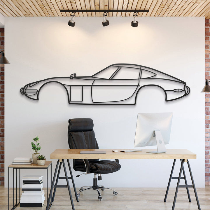 1969 2000GT Metal Car Wall Art — precision-cut steel wall art