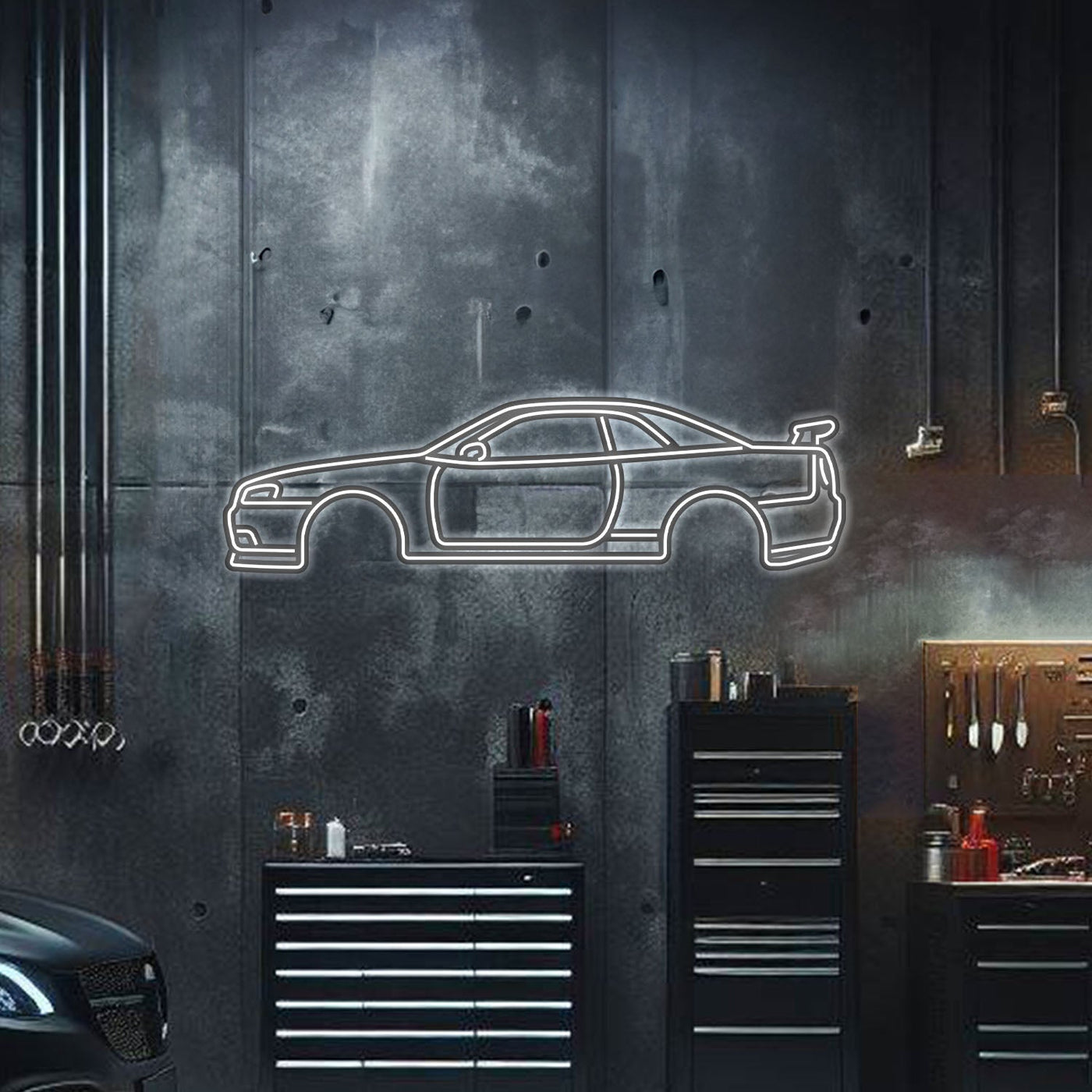 Skyline GT-R R34 Metal Neon Car Wall Art
