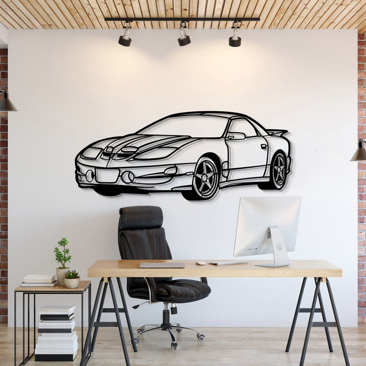 2002 Transam WS6 Perspective Metal Car Wall Art — precision-cut steel wall art