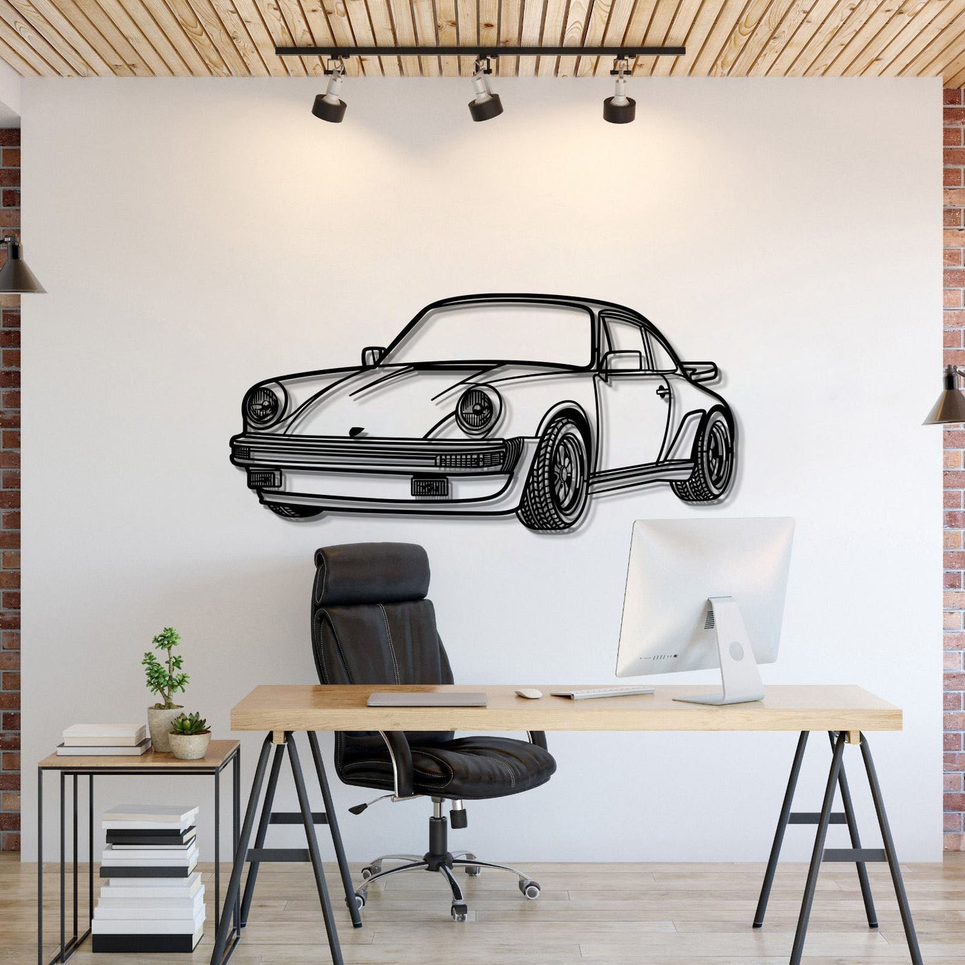 911 930 Perspective Metal Car Wall Art