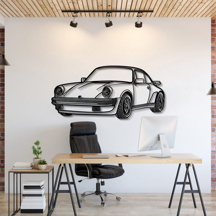 911 930 Perspective Metal Car Wall Art — precision-cut steel wall art