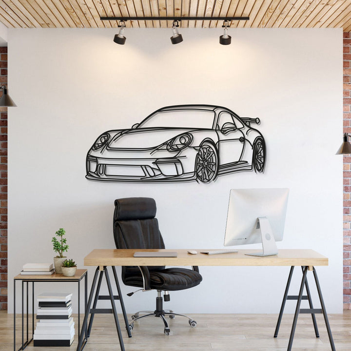 911 GT3 Model 991 Perspective Metal Car Wall Art — precision-cut steel wall art