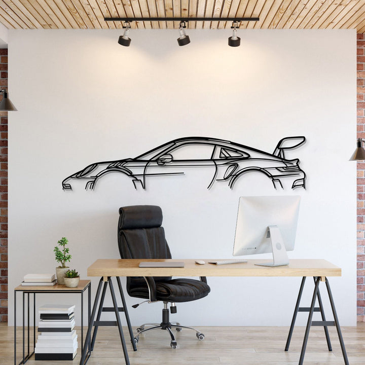 911 GT3 RS Model 992 Metal Car Wall Art — precision-cut steel wall art