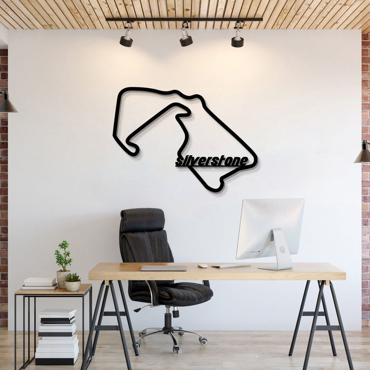Silverstone Formula 1 Metal Circuit Wall Art — precision-cut steel wall art