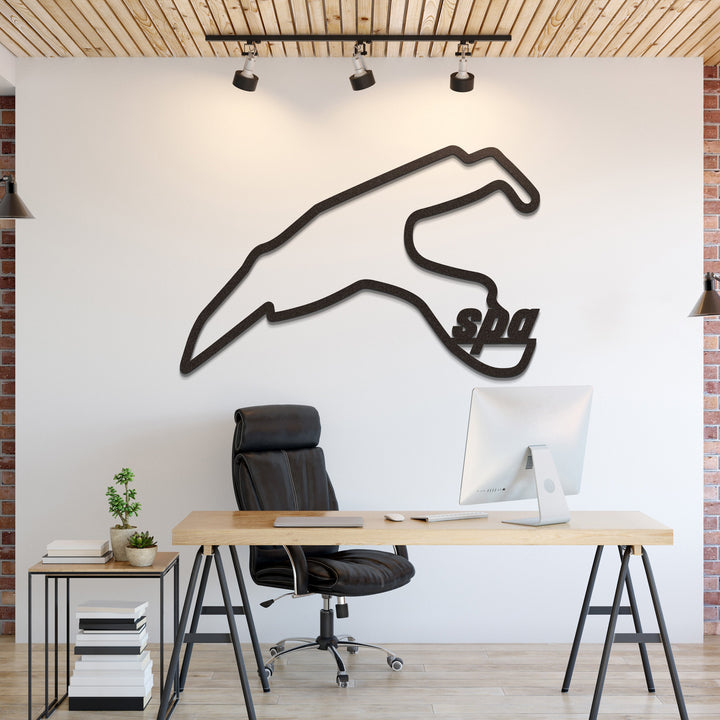 Spa Formula 1 Metal Circuit Wall Art — precision-cut steel wall art