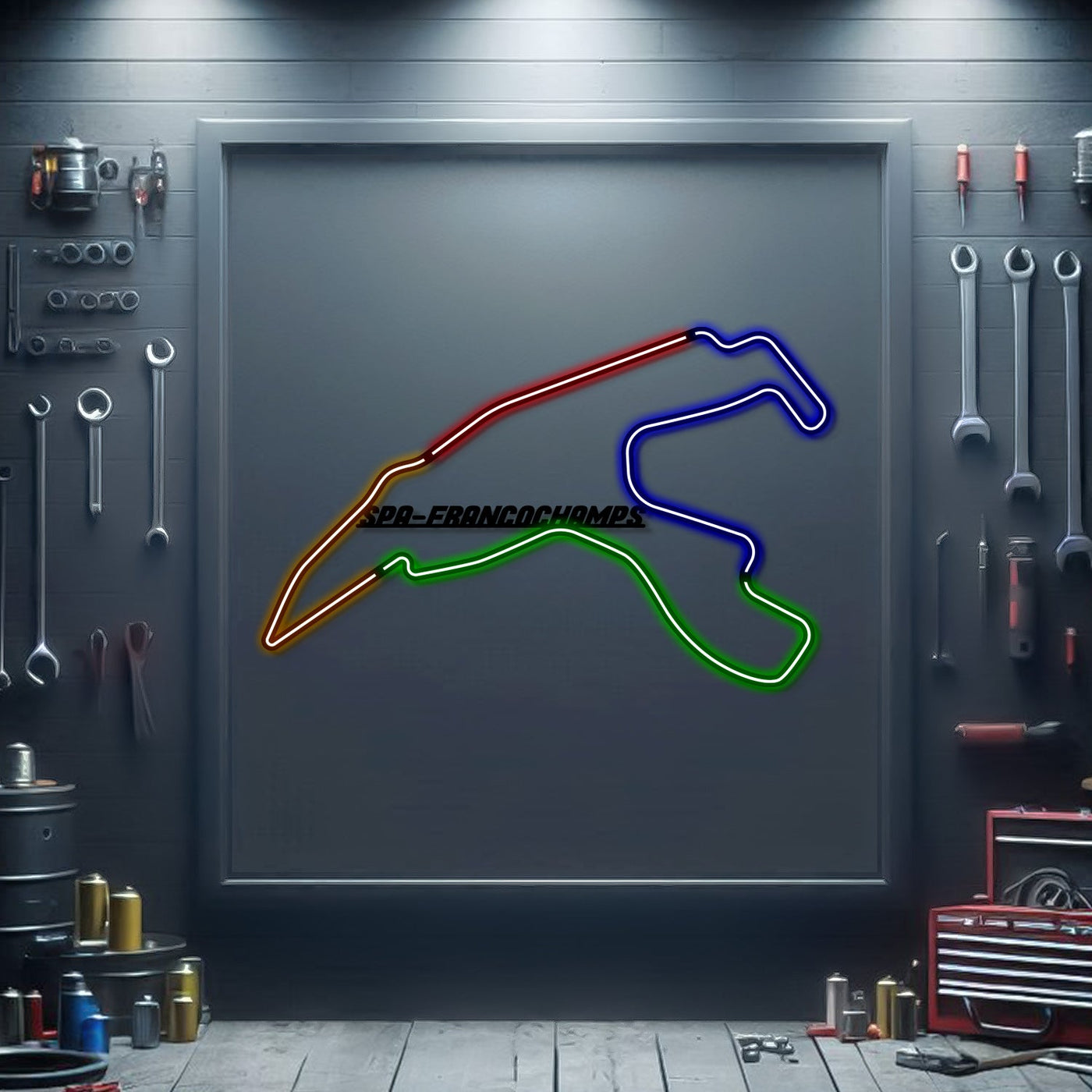 Spa Metal Neon Race Track