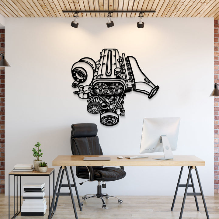 2JZ Metal Engine Block Wall Art - MTEB-0001 — precision-cut steel wall art