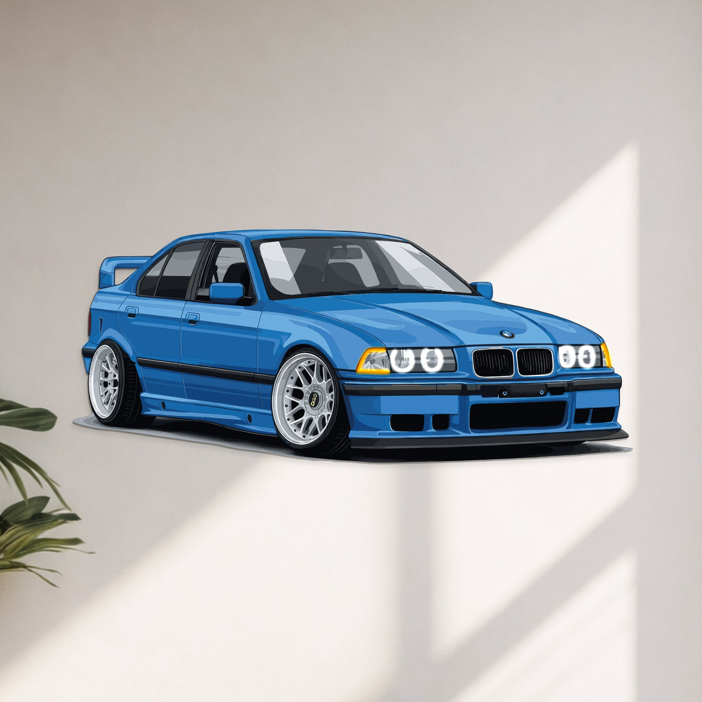 E36 Perspective Neon Car Wall Art