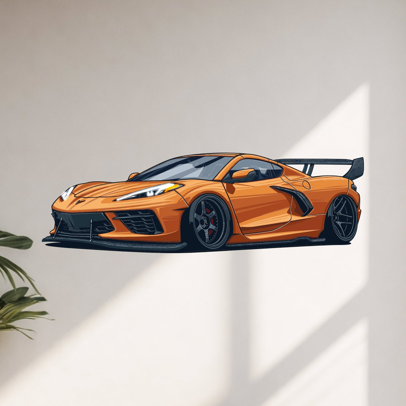 Corvette C8 Perspective Neon Car Wall Art